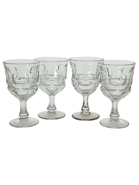 Fostoria Other - 4 Fostoria Argus Water Goblets 6.5" vtg 1970s clear glasses midcentury 10oz
